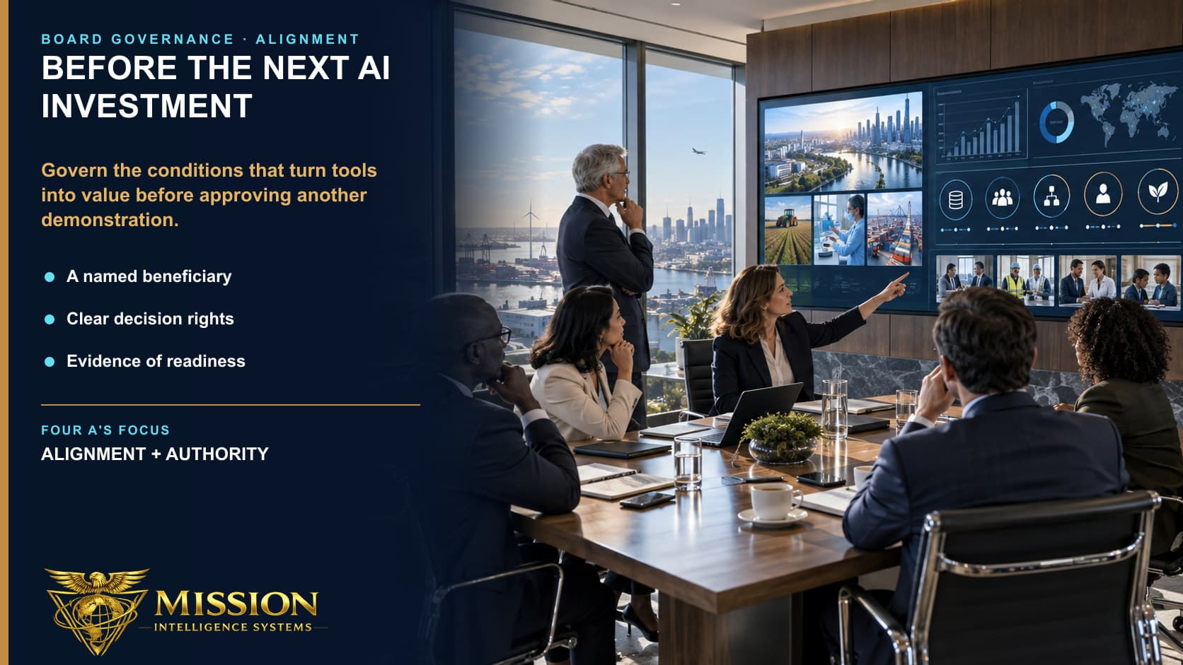 Directors look beyond an AI demonstration to examine the data, decision rights, people, ownership, and beneficiary required to create value.