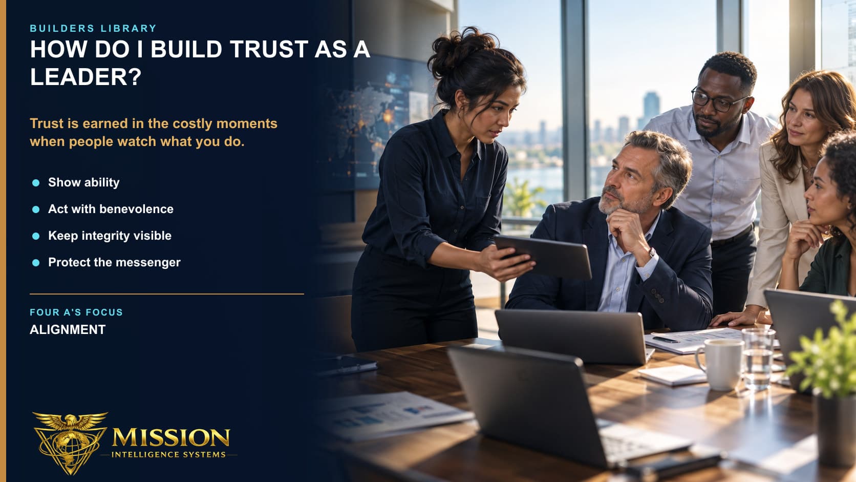 A professional brings unwelcome evidence to a senior leader who listens calmly and makes the truth part of the team decision.