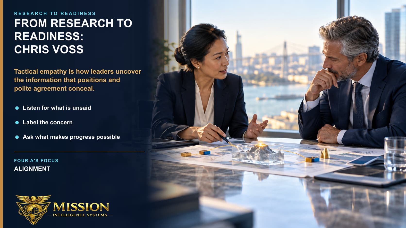 Two senior professionals use careful listening to uncover a hidden constraint and move a consequential negotiation toward a shared path.