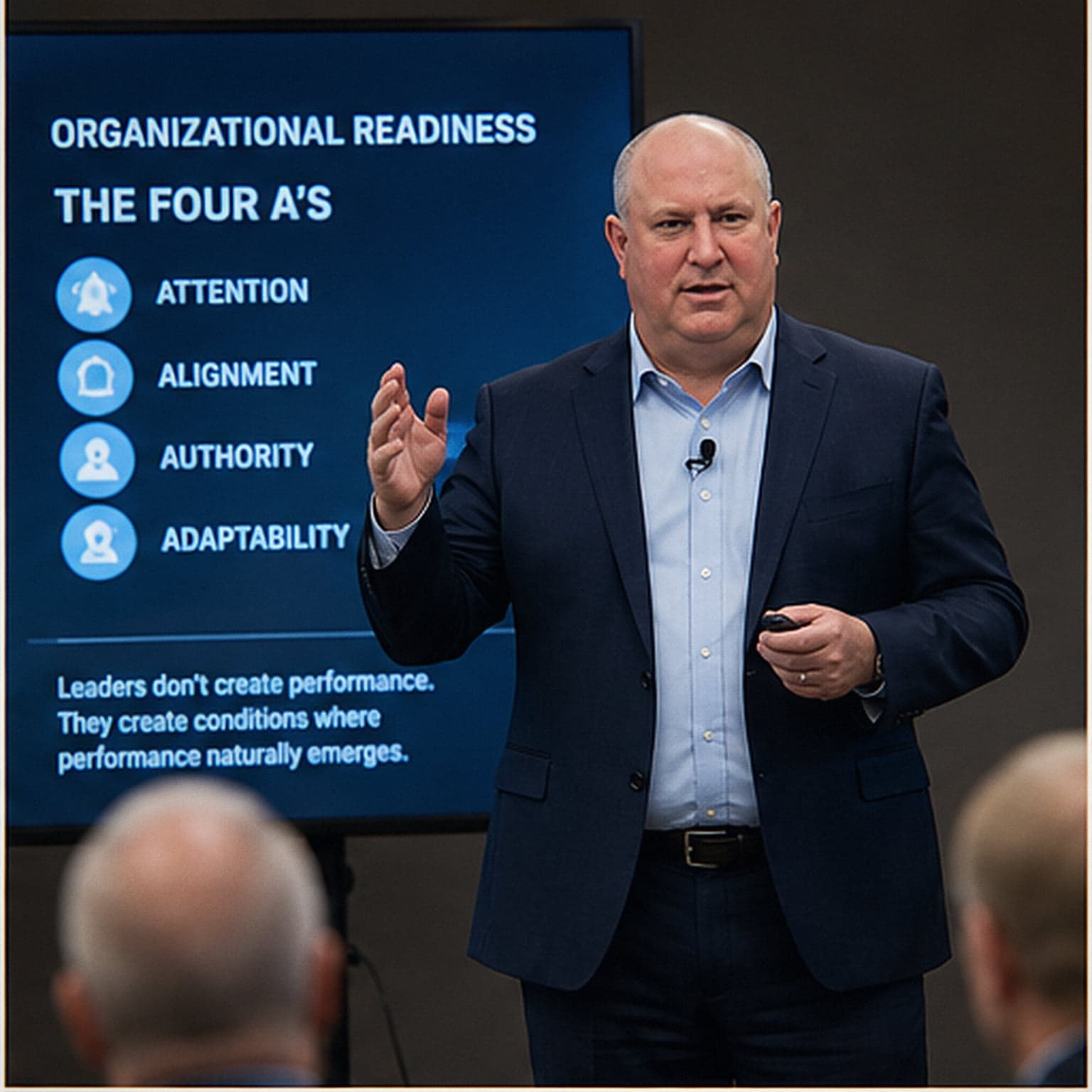 Dan Flynn presenting the Four A's of Organizational Readiness
